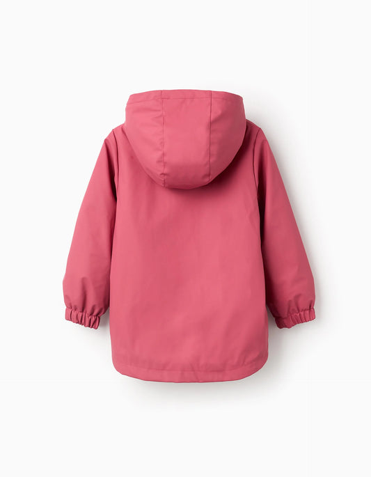 Parka de Goma con Capucha y Forro de Sherpa