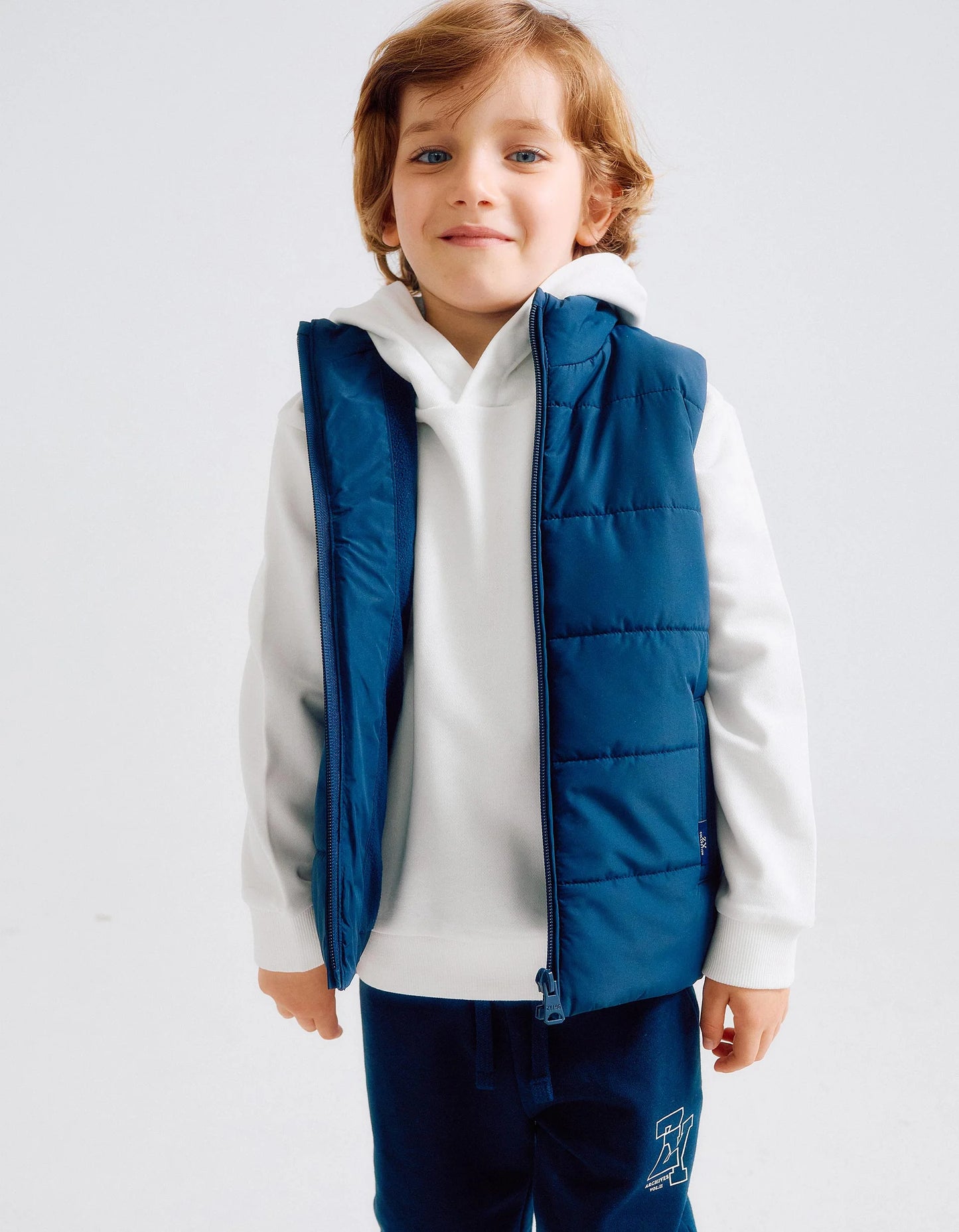 Chaleco Acolchado con Forro Polar para Niño Azul Oscuro
