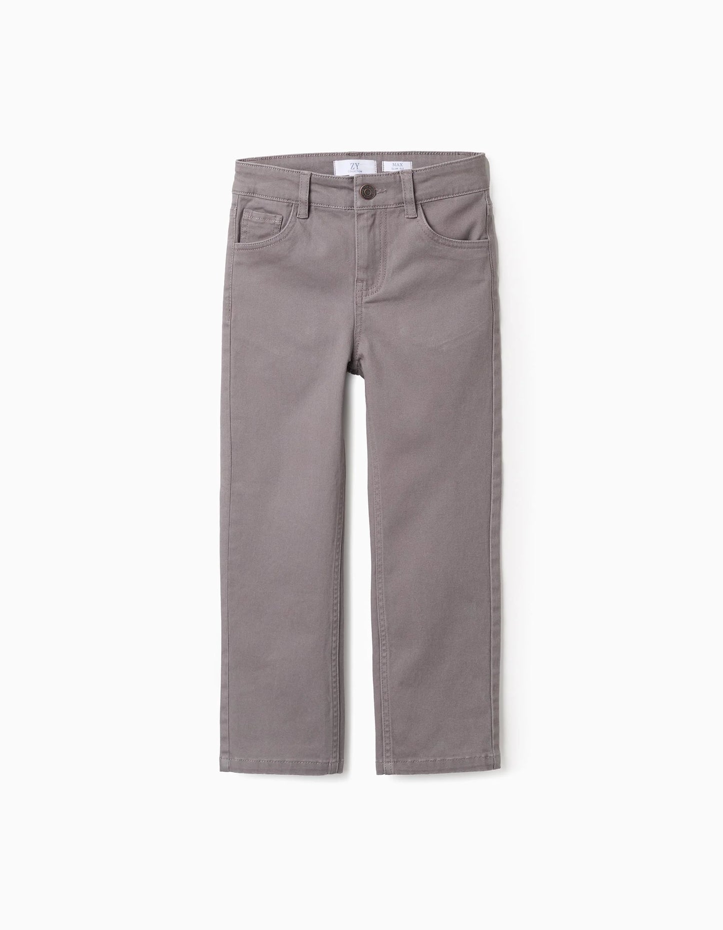 Pantalón de Sarga para Niño 'Slim Fit' Gris