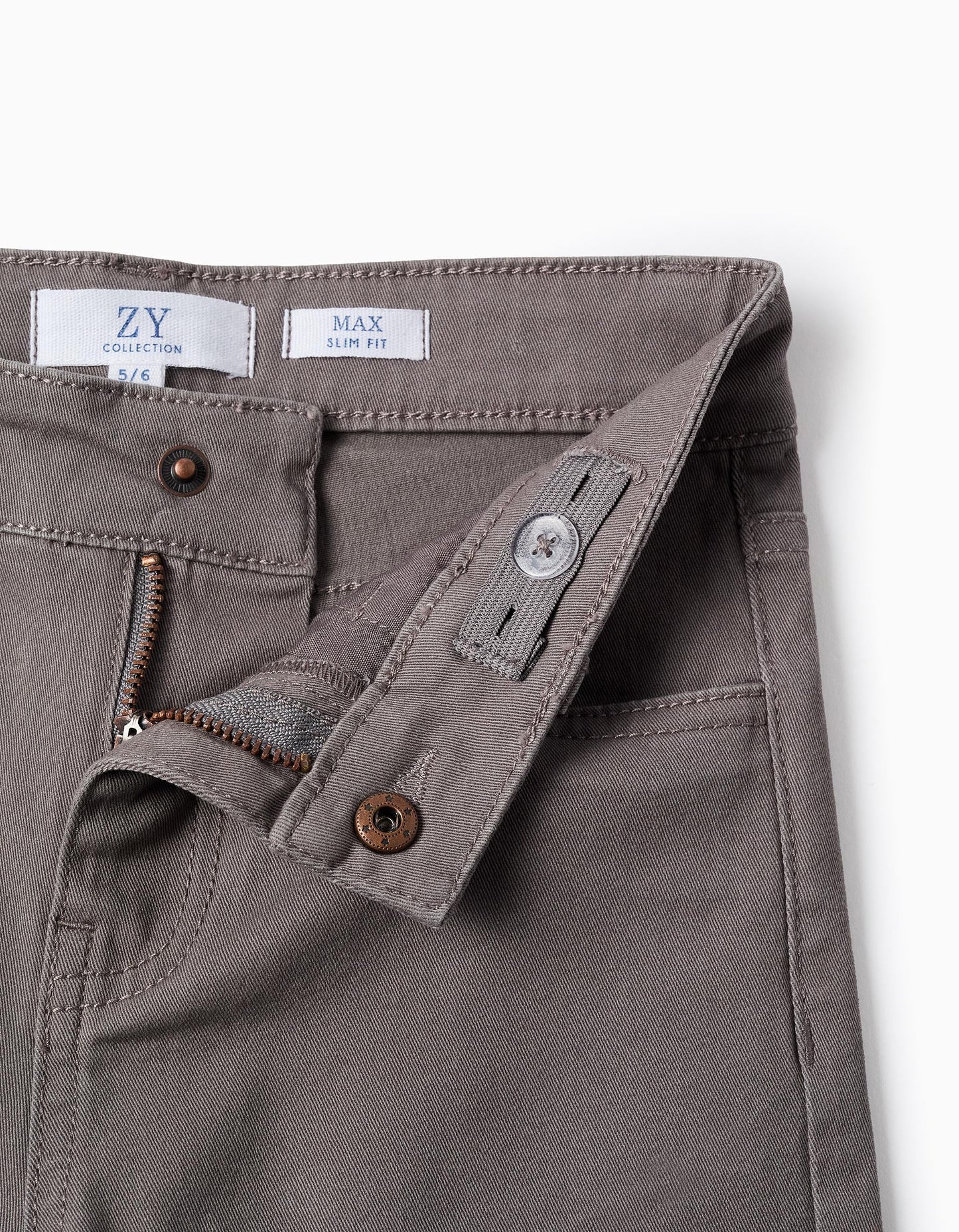 Pantalón de Sarga para Niño 'Slim Fit' Gris