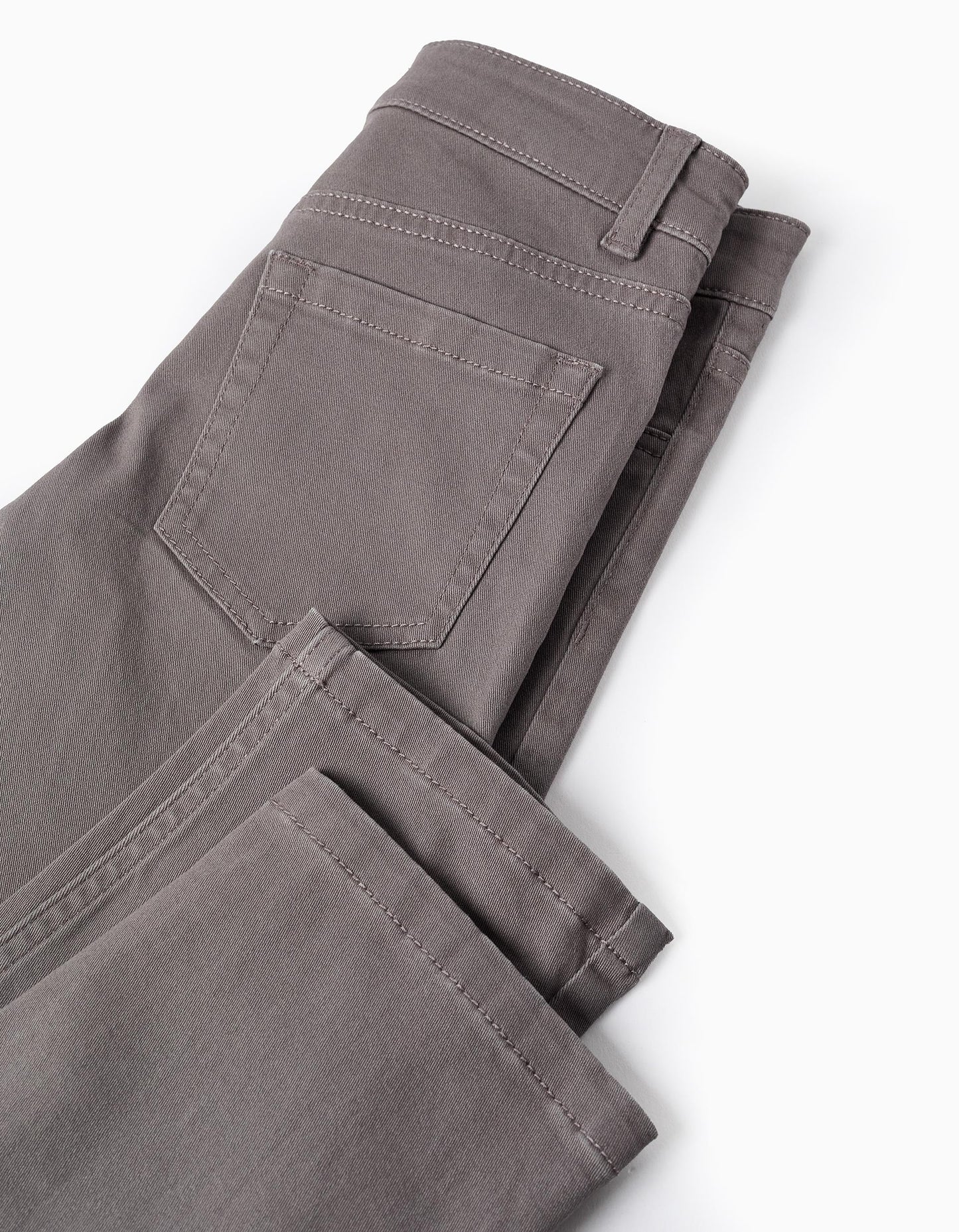 Pantalón de Sarga para Niño 'Slim Fit' Gris