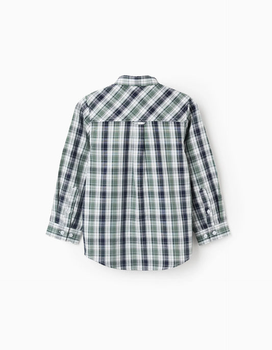 Camisa Cuadros Verde/Azul Oscuro