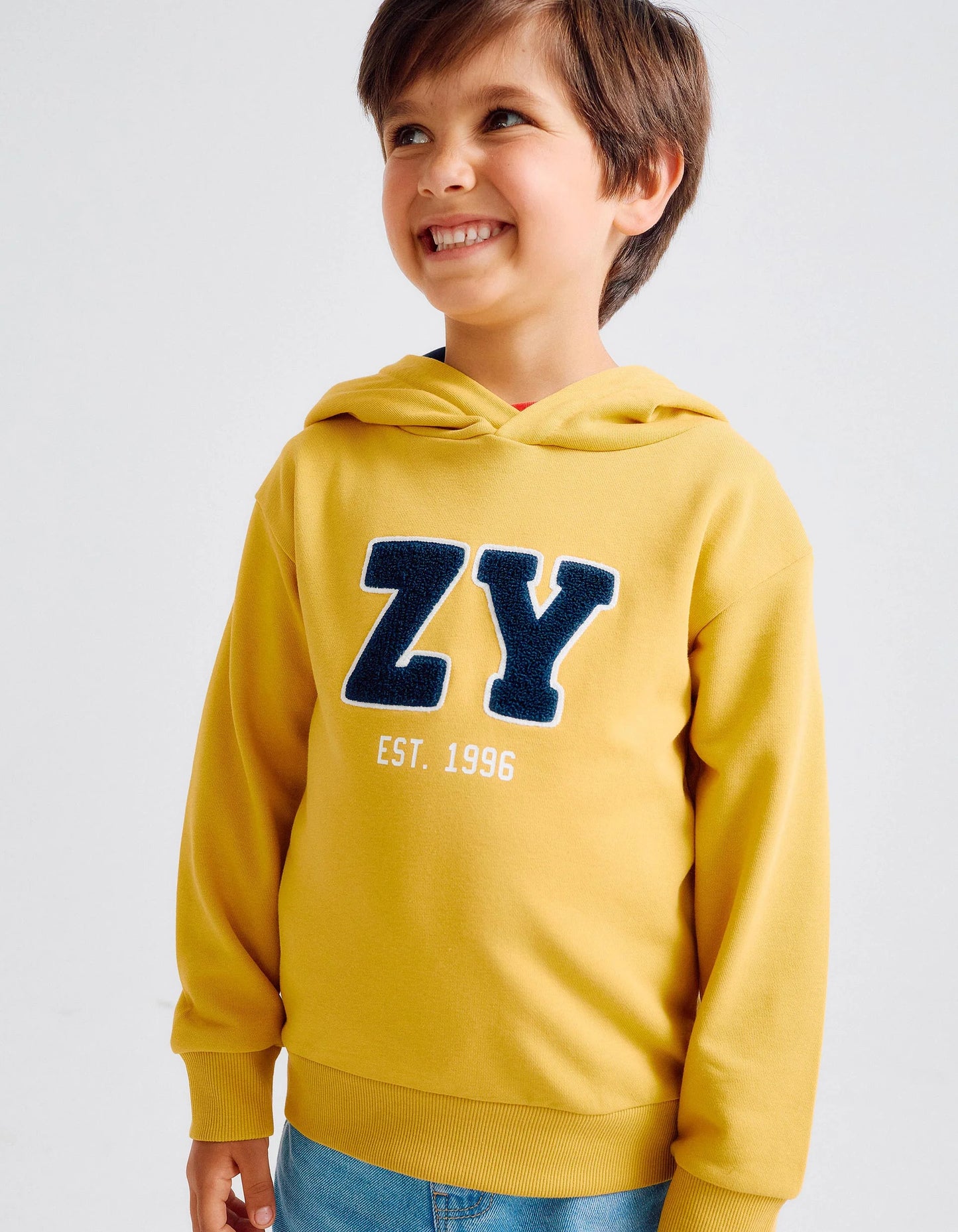 Sudadera con Capucha y Bouclé 'Si Archives' para Niño Amarilla