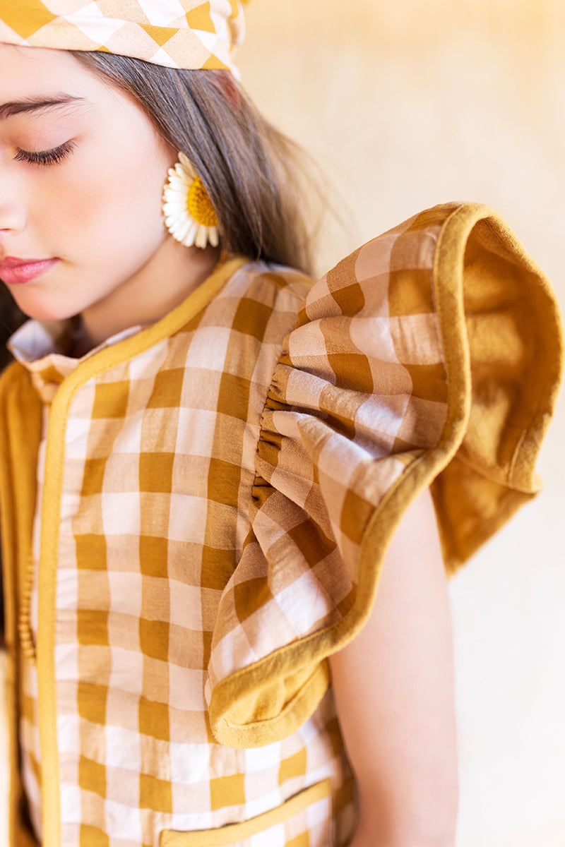 Chaleco cuadrotes Kids Chocolate