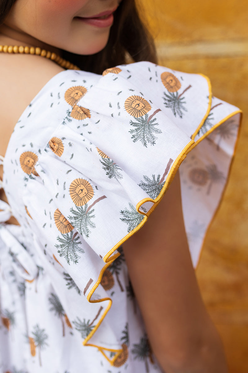 Vestido Palmeras Kids Chocolate