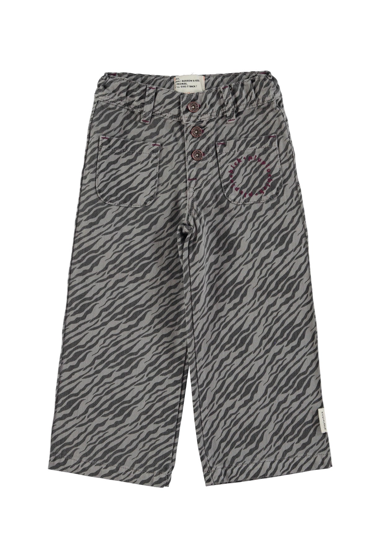 Pantalón acampanado | Gris con estampado de cebra
