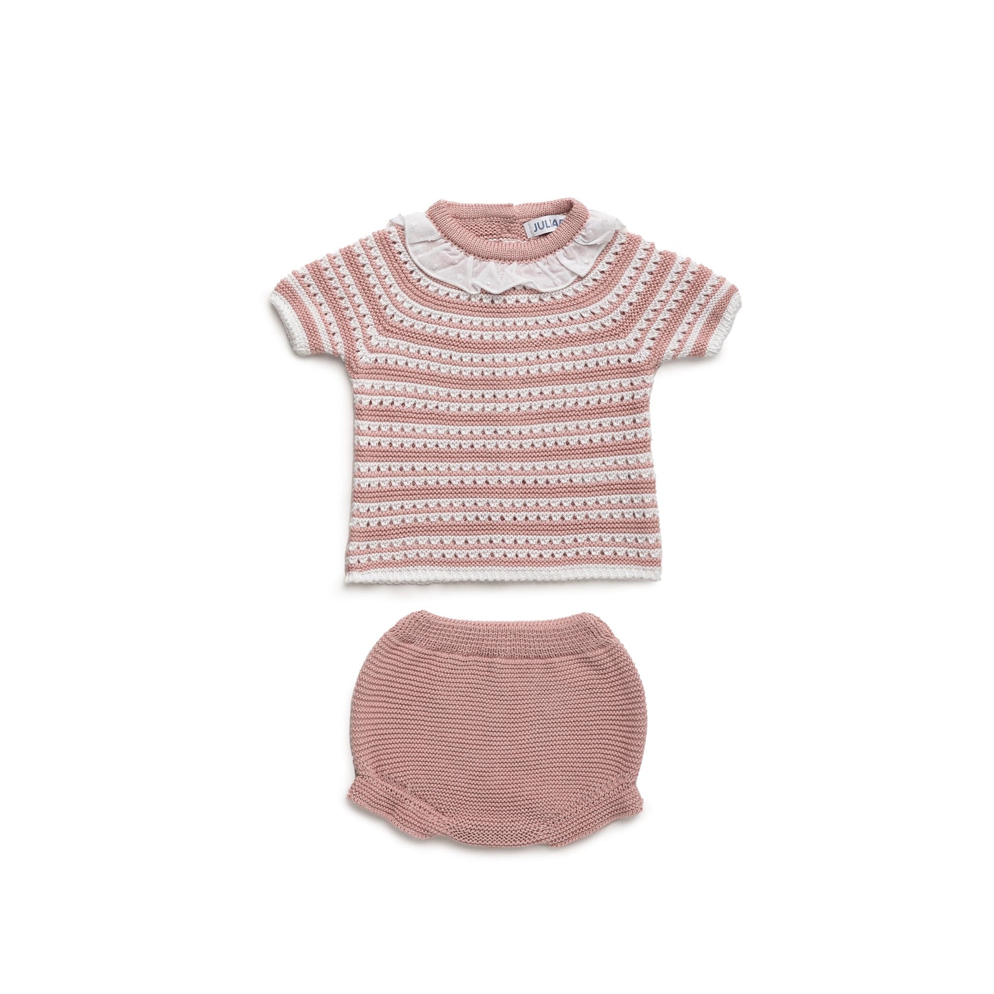 Conjunto bebé cielo/blanco Juliana
