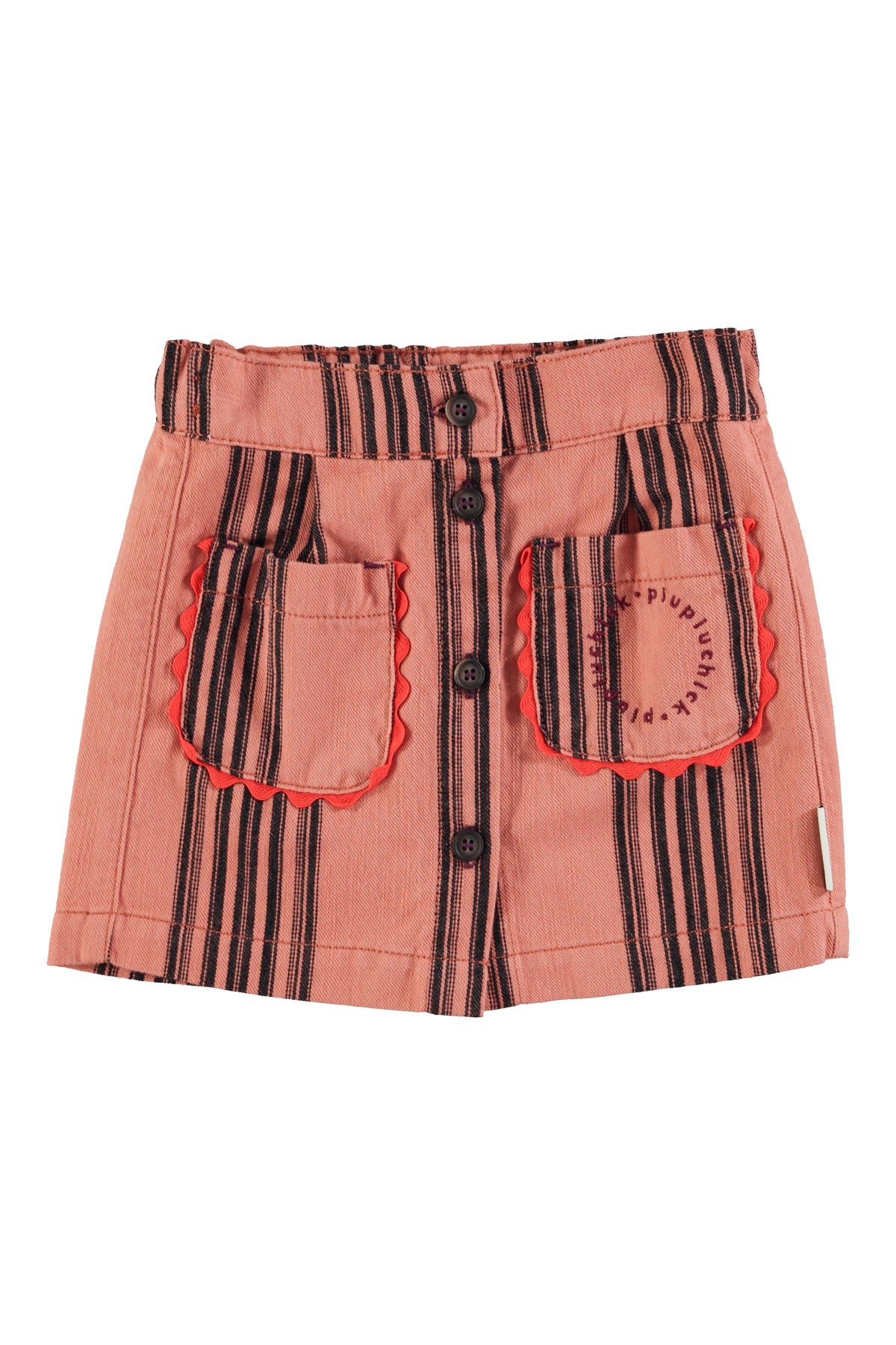 Falda corta | Rosa con rayas negras