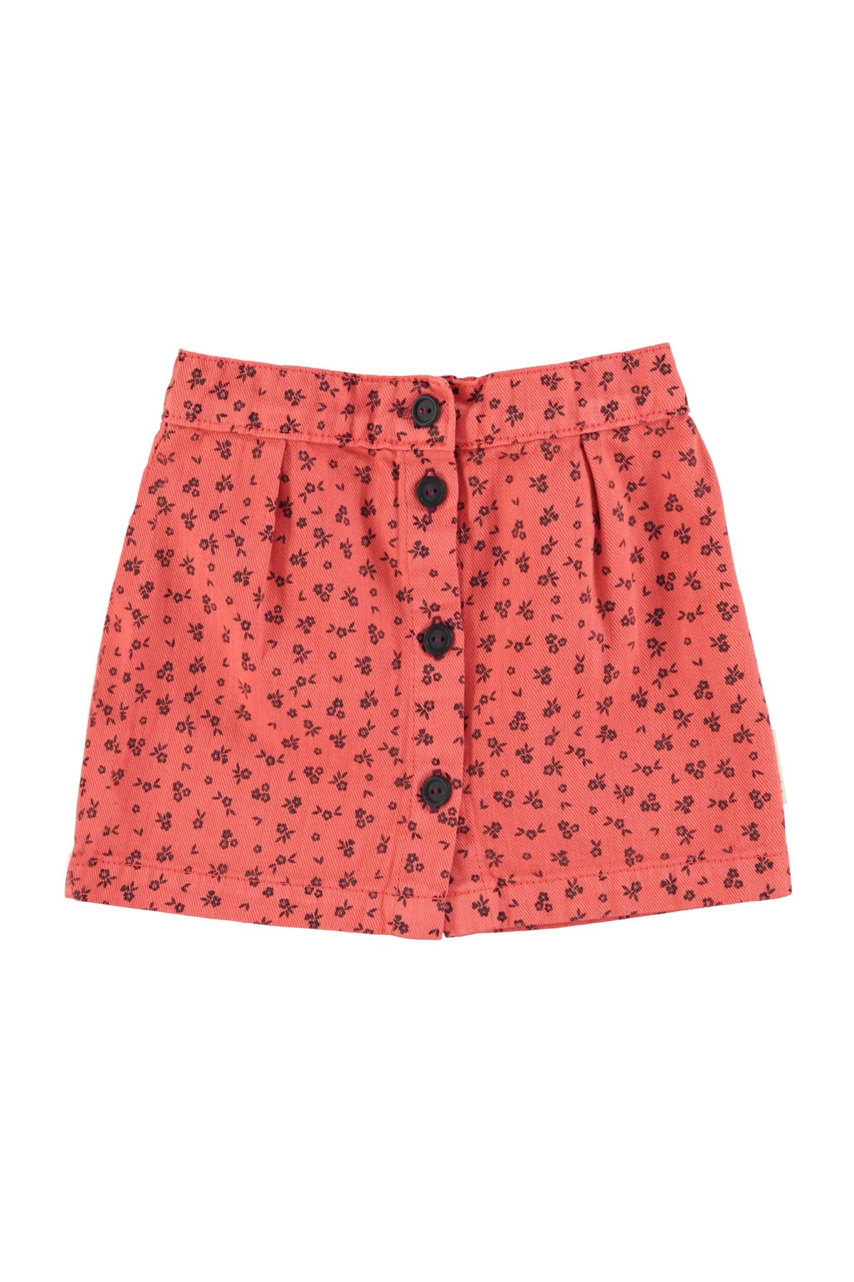 Falda corta | Frambuesa con flores negras