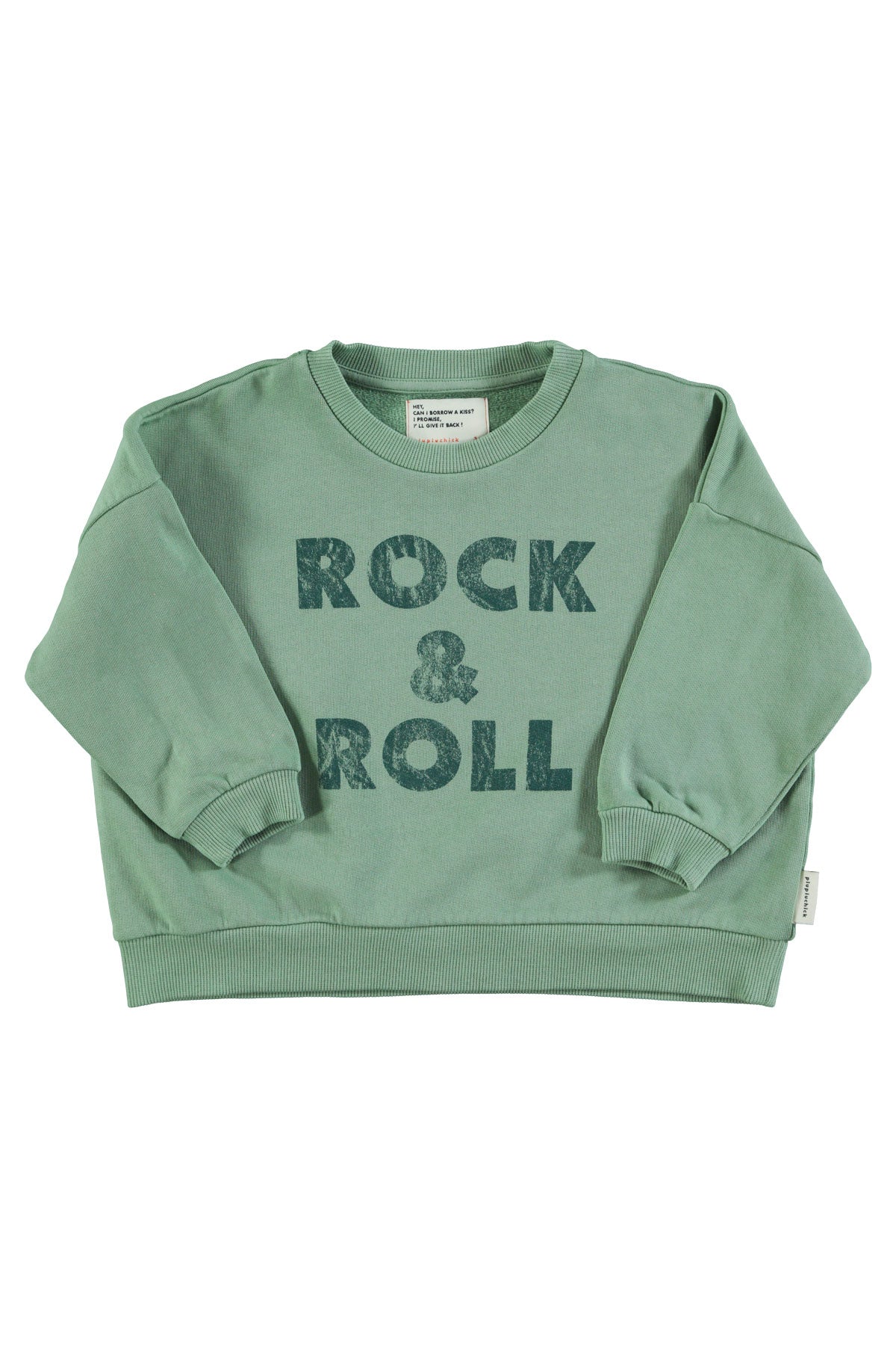 Sudadera | Verde con estampado "rock & roll"