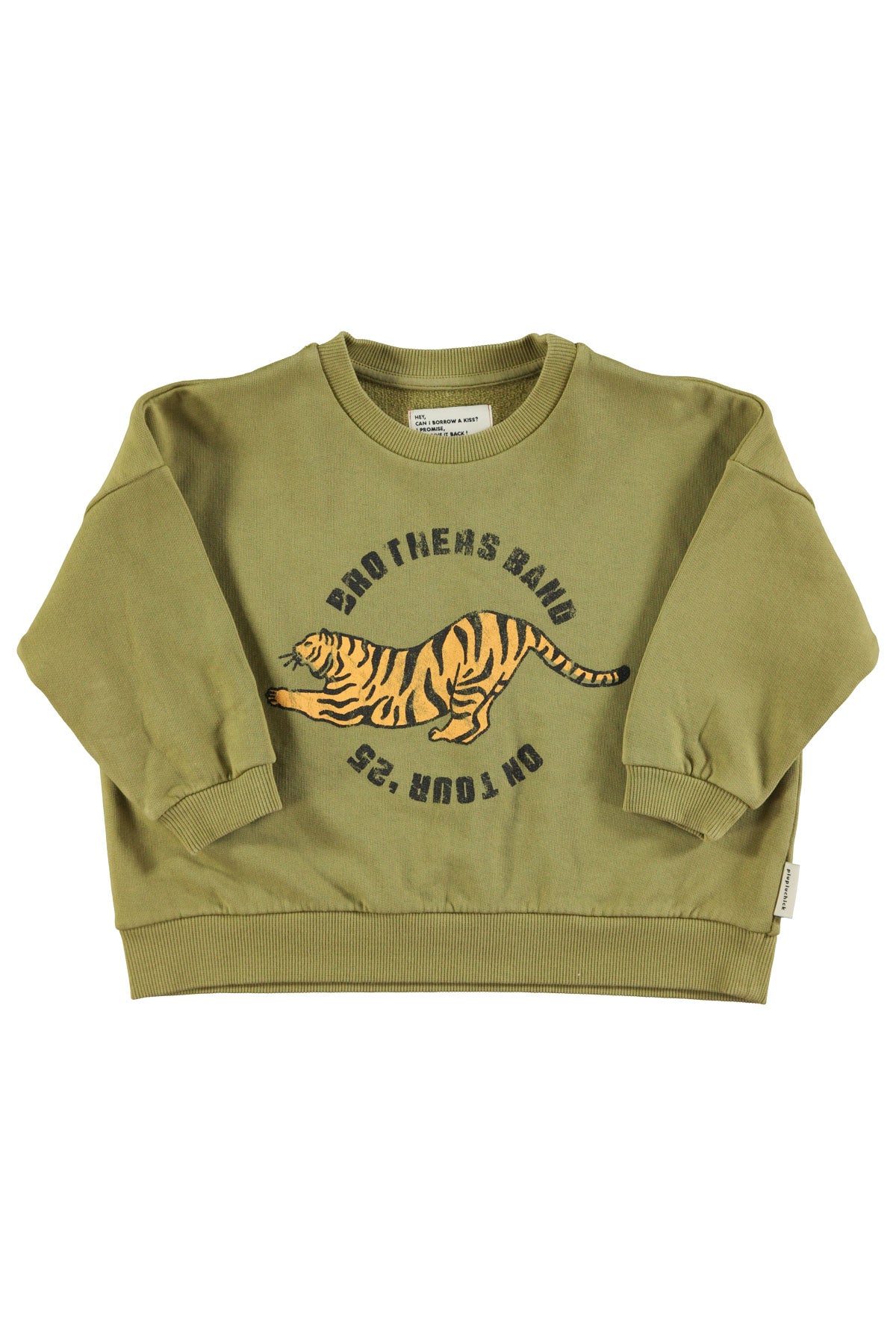 Sudadera | Verde oliva con estampado de tigre