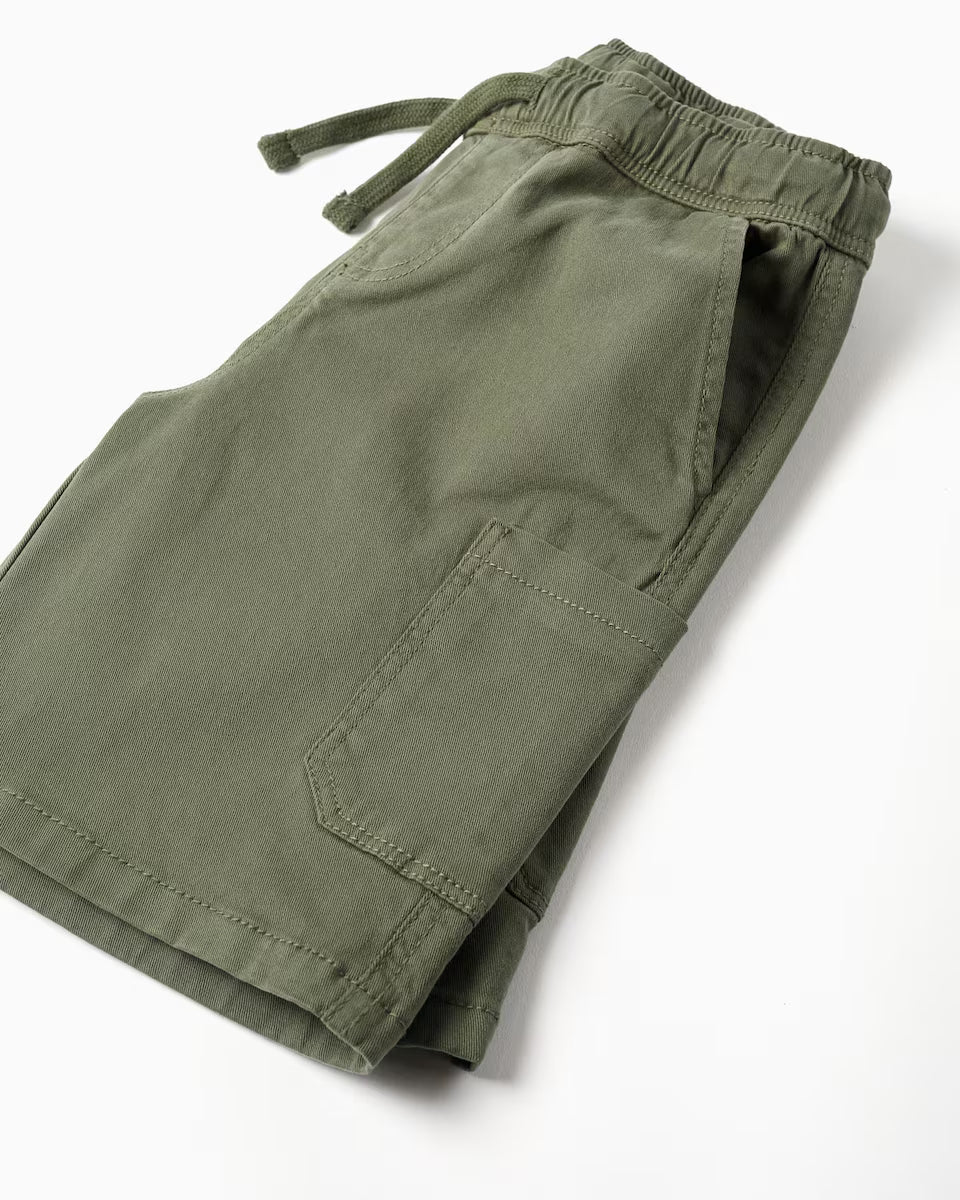 Bermudas niño sarga verdes