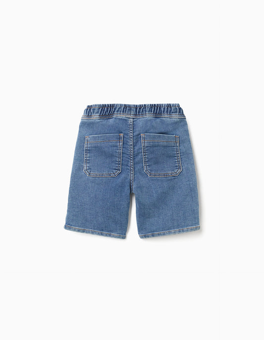 Bermudas niño midi vaqueras con cordón azul