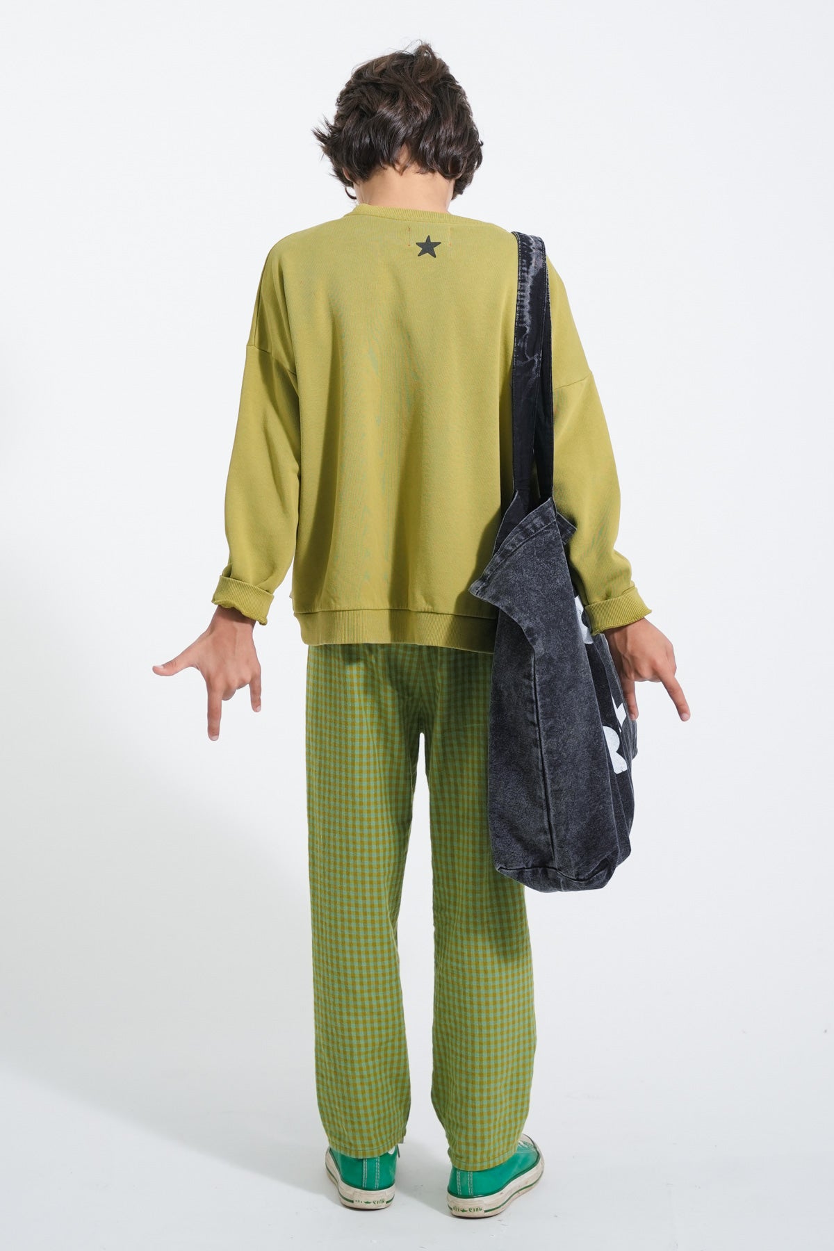 Sudadera | Verde oliva con estampado de tigre