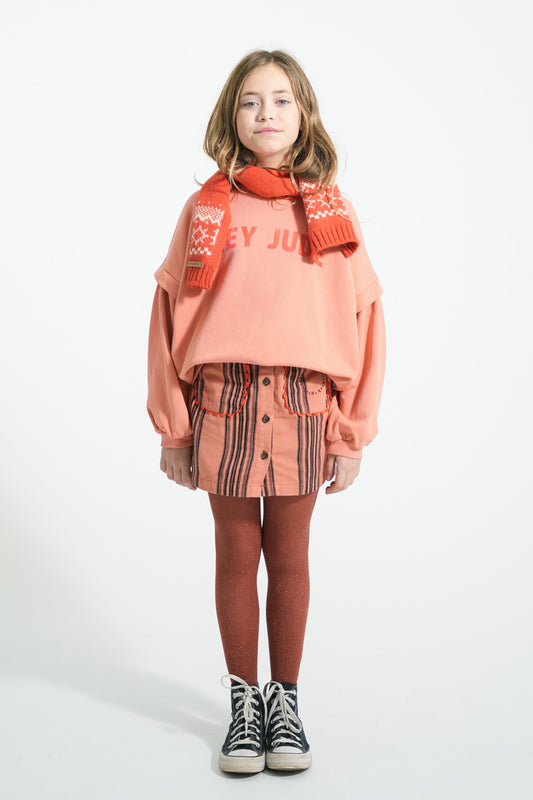 Falda corta | Rosa con rayas negras