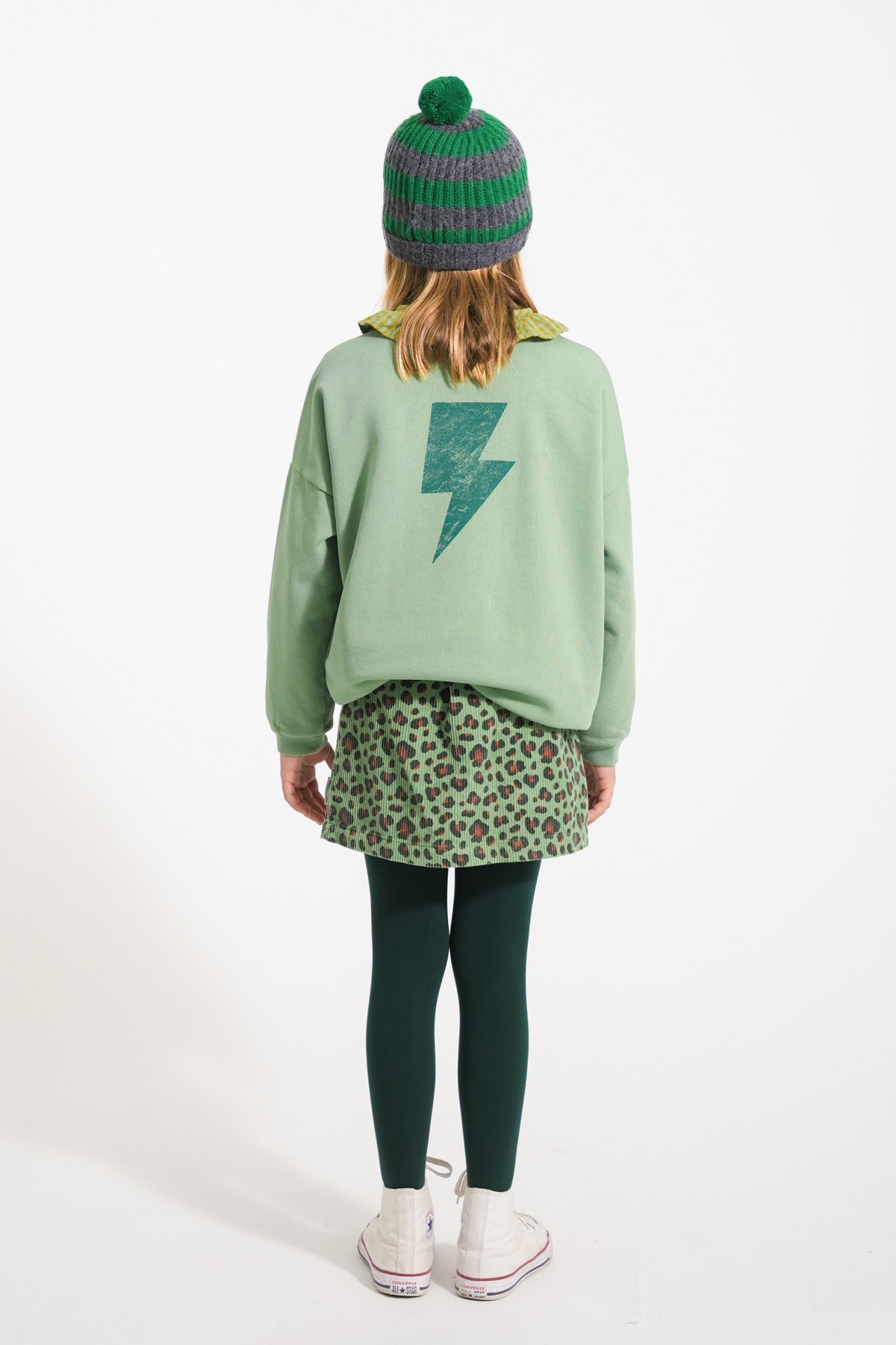 Sudadera | Verde con estampado "rock & roll"