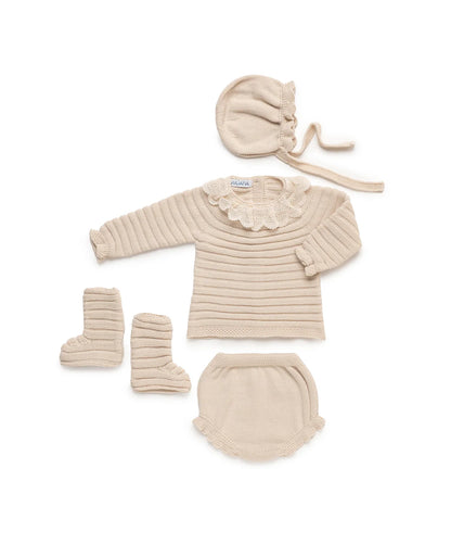Conjunto bebé Juliana 25578 crema - Juliana
