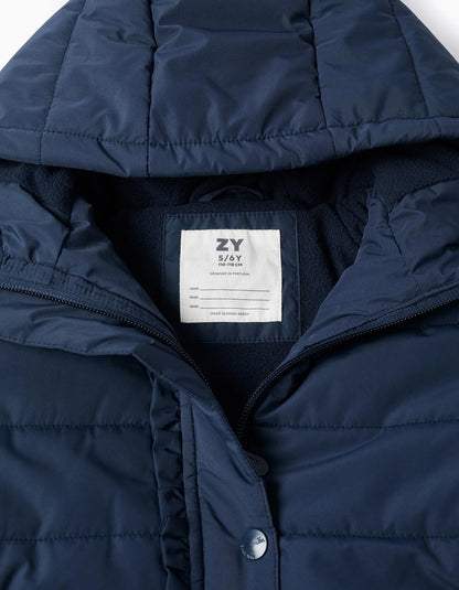 Parka unisex acolchada con capucha marino - Zippy