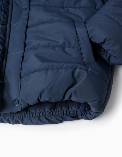 Parka unisex acolchada con capucha marino - Zippy