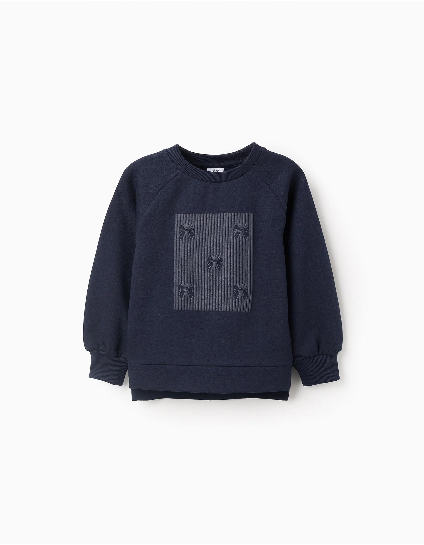 Sudadera marino con estampado en relieve