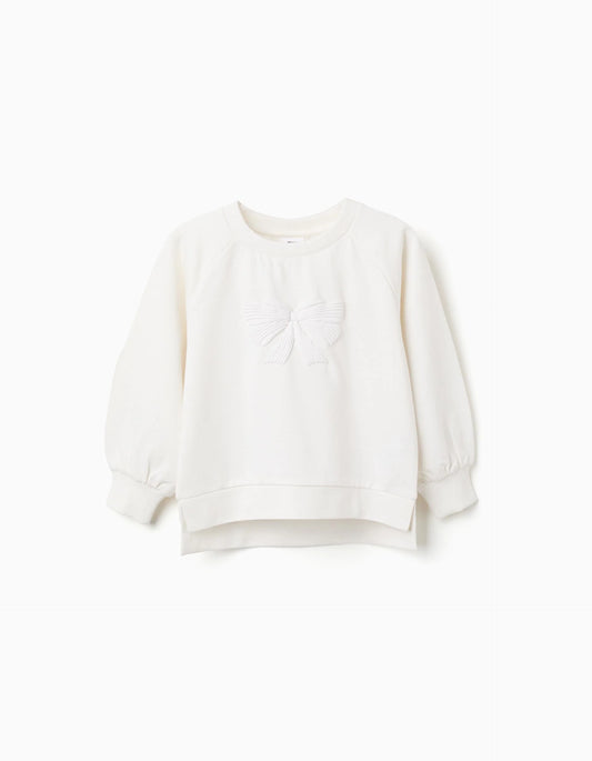 Sudadera blanca estampado relieve
