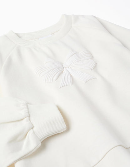 Sudadera niña blanca estampado relieve - Zippy