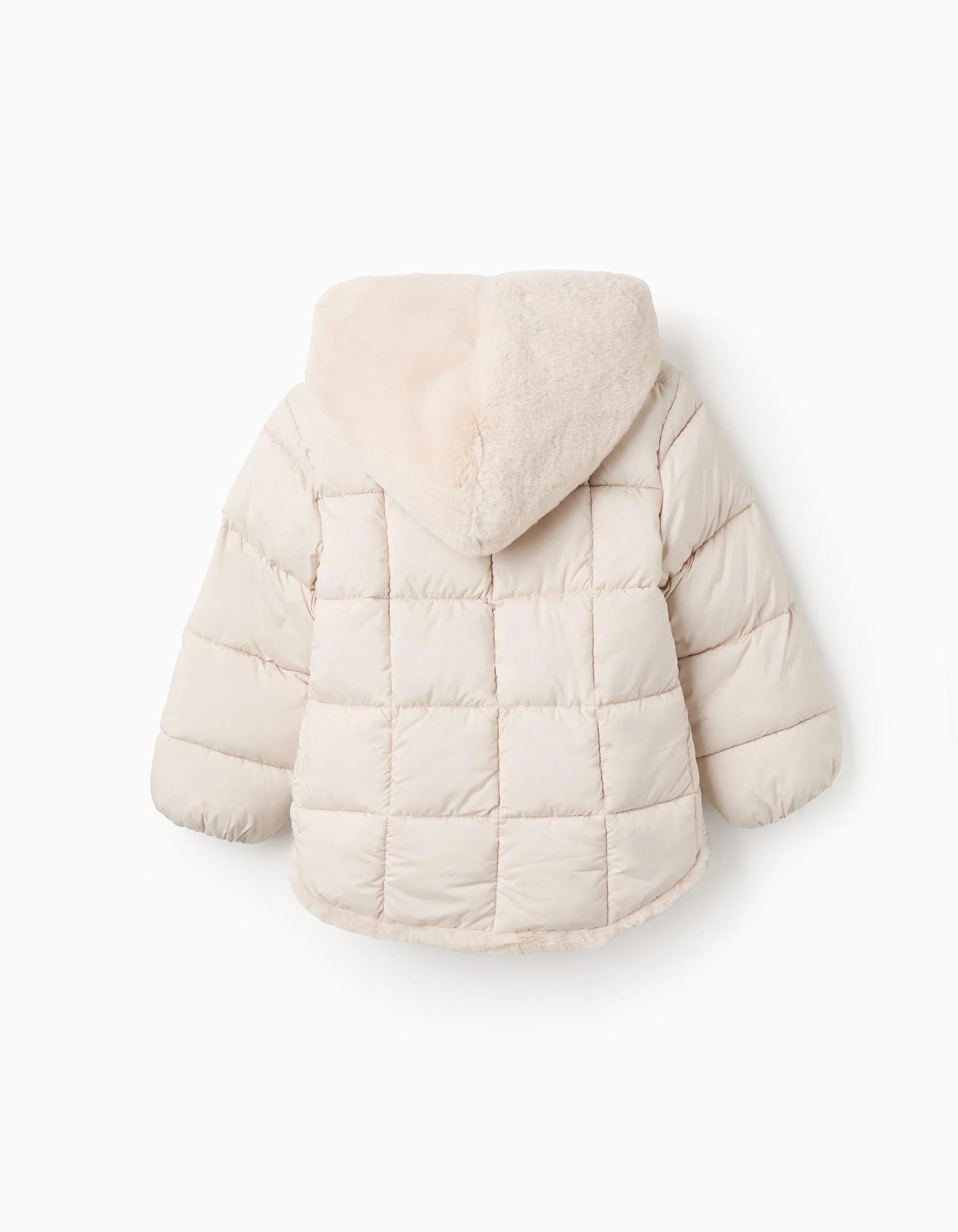 Chaqueta Acolchada con Forro Afelpado para Niña, Beige