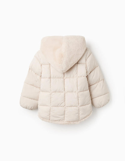 Chaqueta Acolchada con Forro Afelpado para Niña, Beige - Zippy