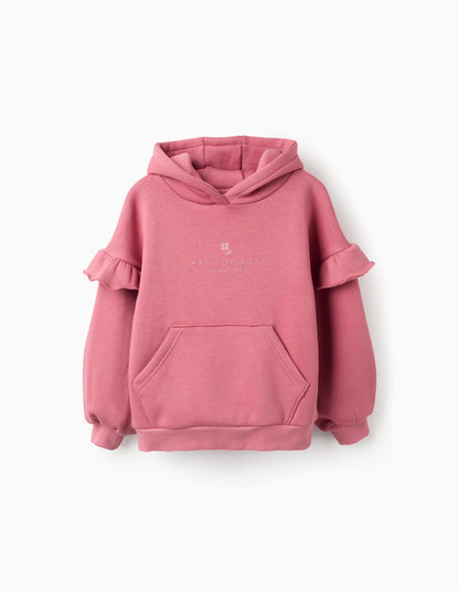 Sudadera niña capucha y mangas volante - Zippy