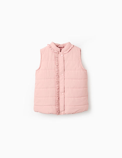 Chaleco Acolchado con Volantes y Forro Polar - Zippy