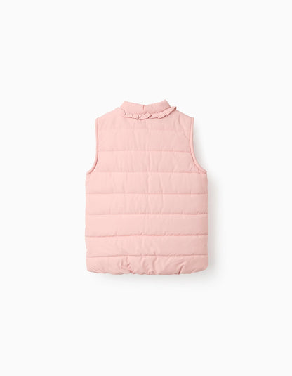 Chaleco Acolchado con Volantes y Forro Polar - Zippy