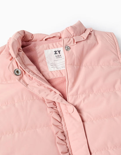 Chaleco Acolchado con Volantes y Forro Polar - Zippy