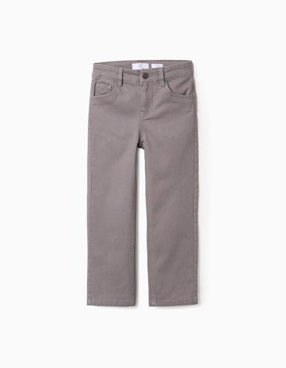 Pantalón Niño de Sarga 'Slim Fit' Gris - Zippy