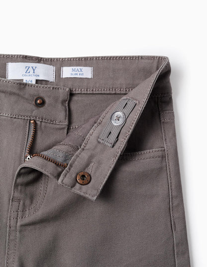 Pantalón Niño de Sarga 'Slim Fit' Gris - Zippy