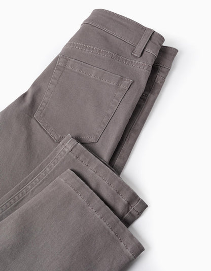 Pantalón Niño de Sarga 'Slim Fit' Gris - Zippy