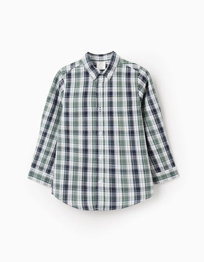 Camisa niño Cuadros Verde/Azul Oscuro - Zippy