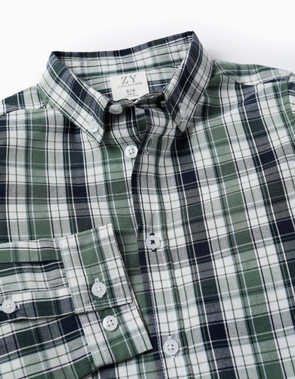 Camisa niño Cuadros Verde/Azul Oscuro - Zippy