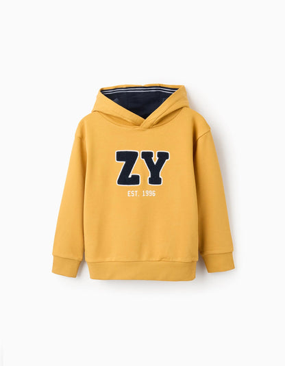 Sudadera niño con Capucha y Bouclé 'Si Archives' para  Amarilla - Zippy