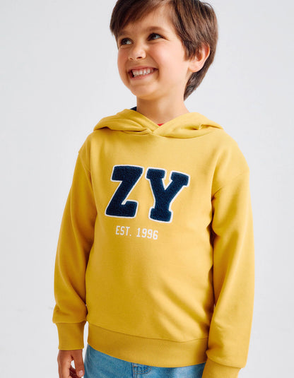 Sudadera niño con Capucha y Bouclé 'Si Archives' para  Amarilla - Zippy