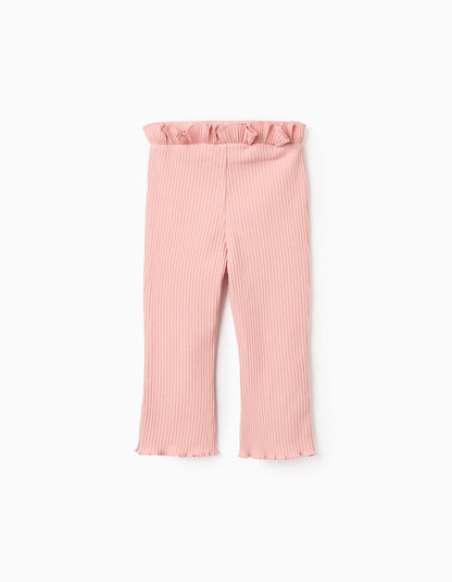 Pantalón niña acampanado con volantes y canalé - Zippy