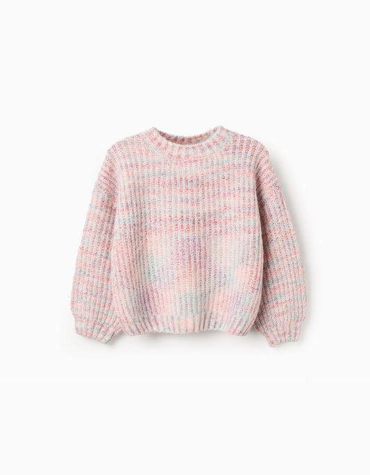 Jersey de Punto Grueso para Niña, Multicolor