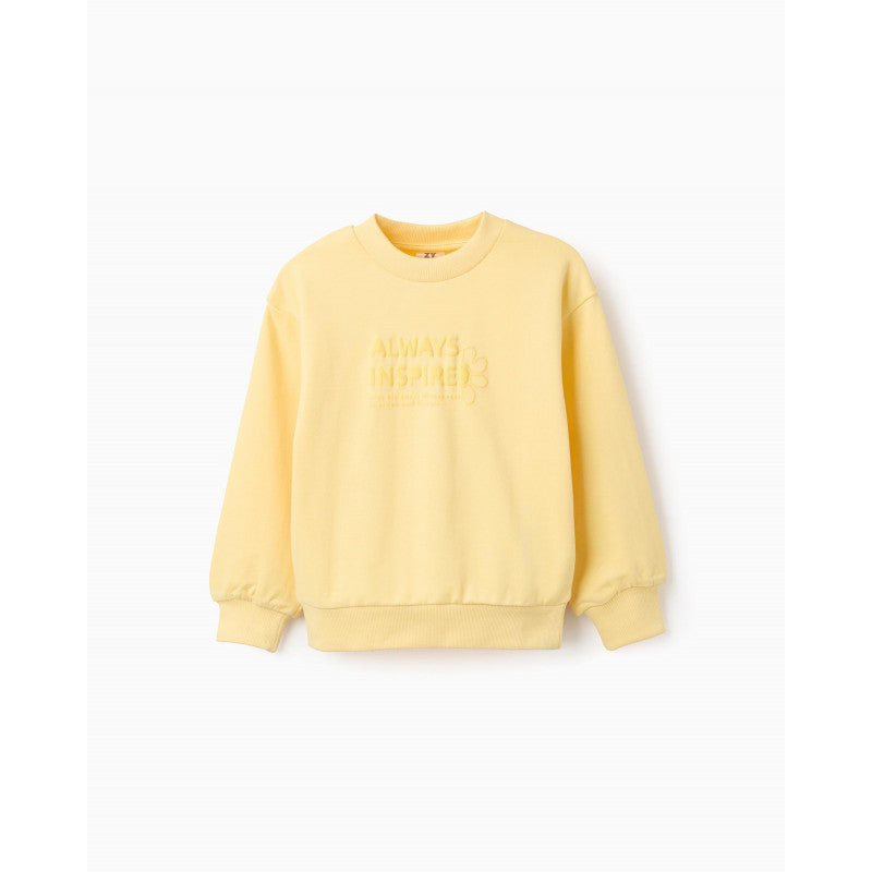 Sudadera niño de algodón amarilla