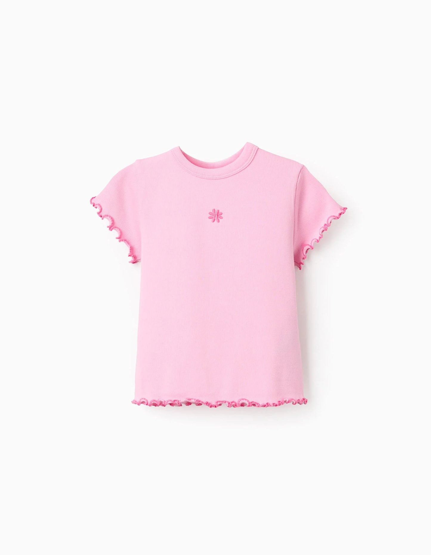 Camiseta niña con detalles de encaje