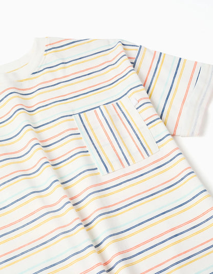 Camiseta niño a rayas con bolsillo multicolor - Zippy