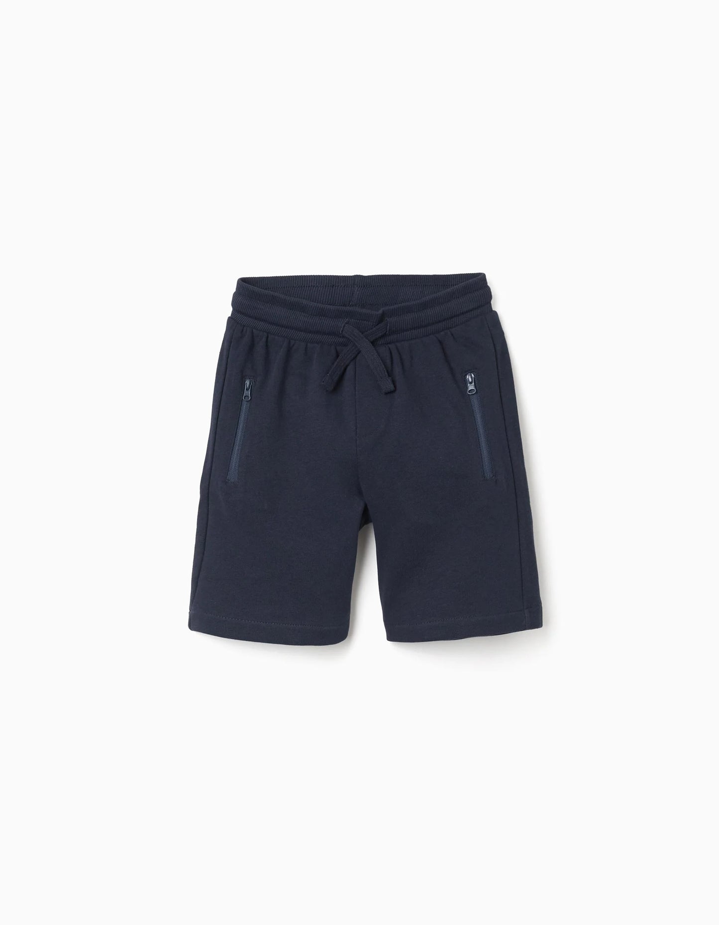 Pantalón corto niño con cordón y bolsillos  azul oscuro