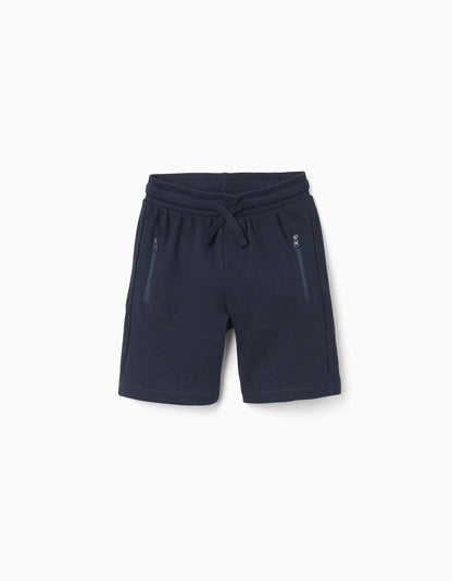 Pantalón corto niño con cordón y bolsillos  azul oscuro - Zippy