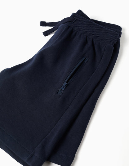 Pantalón corto niño con cordón y bolsillos  azul oscuro - Zippy