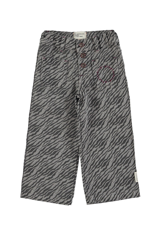 Pantalón acampanado | Gris con estampado de cebra