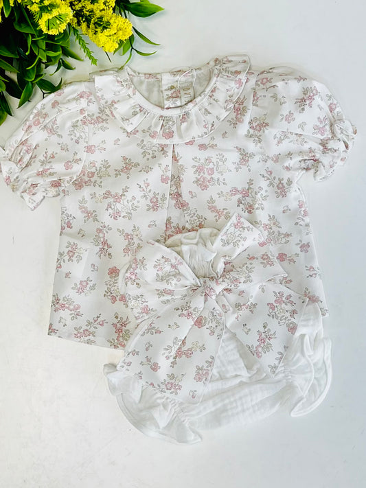 Conjunto flores rosa Paloma de la O