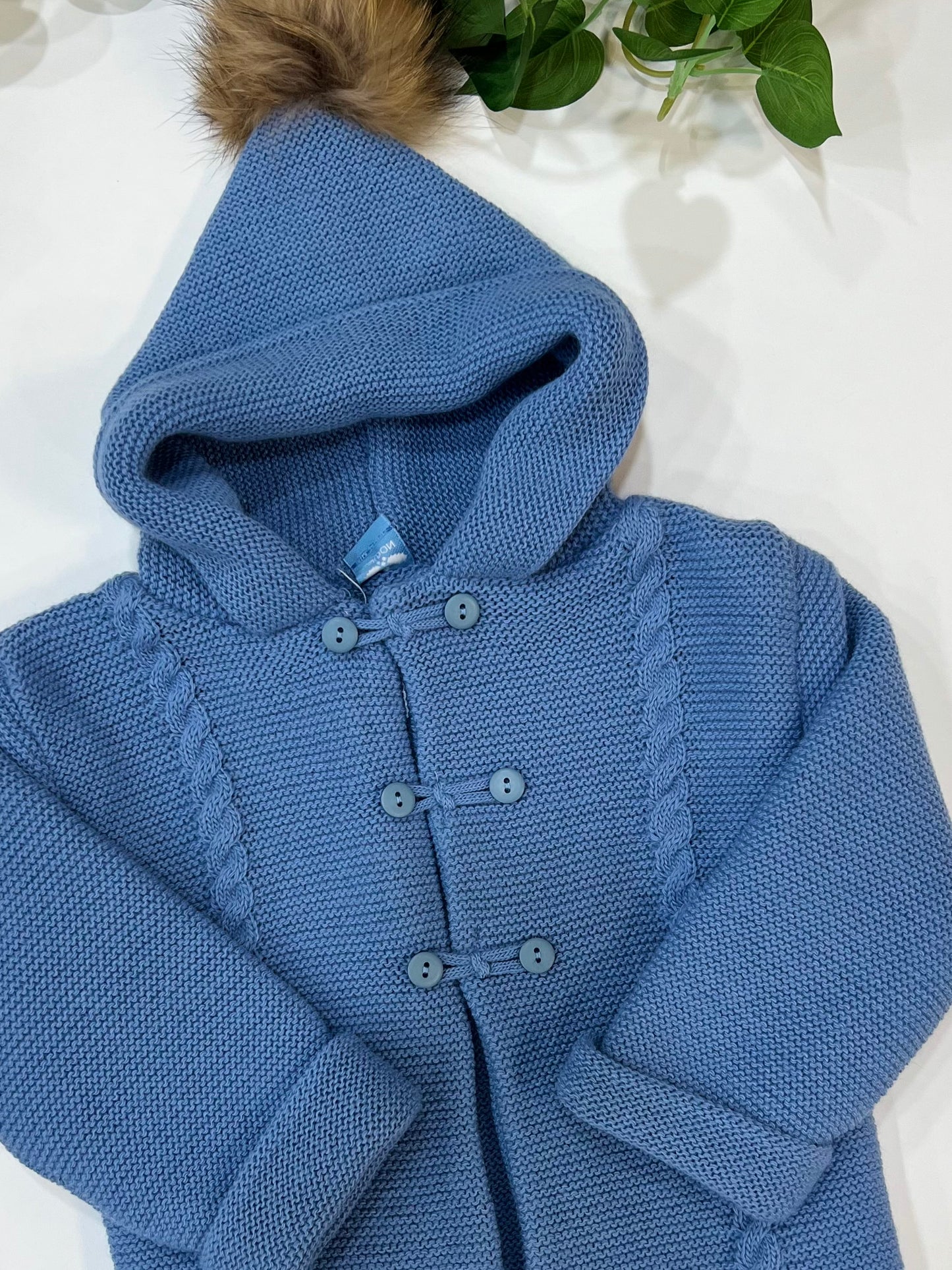 Abrigo bebé punto azul